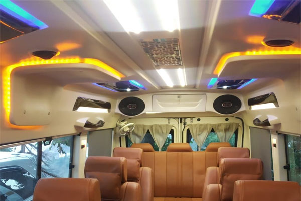 Hire 12 Seater Maharaja Sofa Seat Force Traveller Delhi & Gurugram - Car Rental Delhi