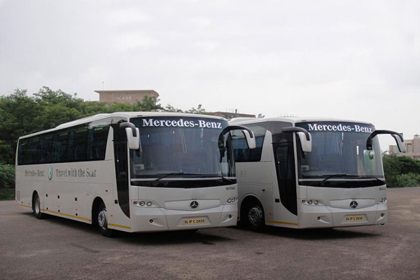 Mercedes Washroom Bus - Mercedes Bus With Toilet 38 Seater Hire - Car Rental Delhi