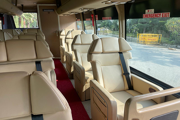 Volvo Mini Bus Rent Delhi 16 Seater Sml Isuzu With Washroom